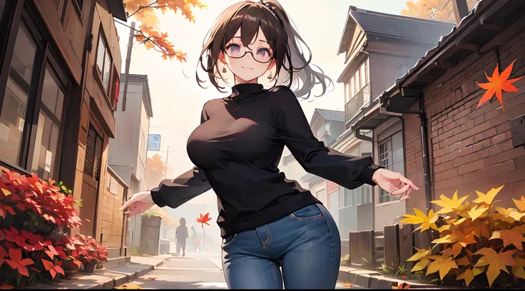 ((masutepiece)), ((Best Quality)), (Ultra-detailed), ((kawaii)), Cute, (lovely), ((Sexy)), (Ero), ((Extremely detailed)), 4K, (8K), Best Quality, (Beautiful), Anime style, Upper body, full body focus, Autumn, Cute little girl s, 1girl in, Solo, Sweaters, j...