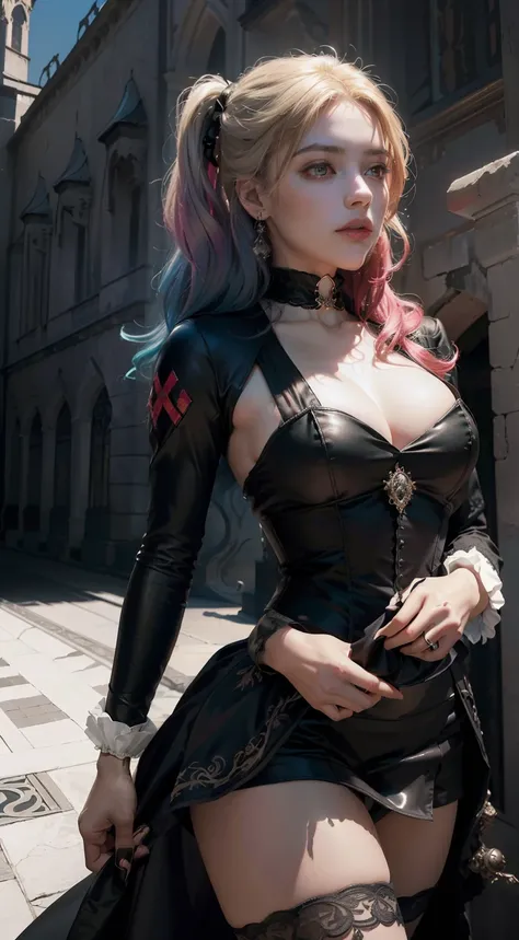 (best quality,highres,masterpiece:1.2),ultra-detailed,(realistic,photorealistic,photo-realistic:1.37),dark,gothic style,black skirt with embroideries, color black,elaborate detailing,haunting atmosphere,impeccable craftsmanship,mysterious vibe,ethereal bea...