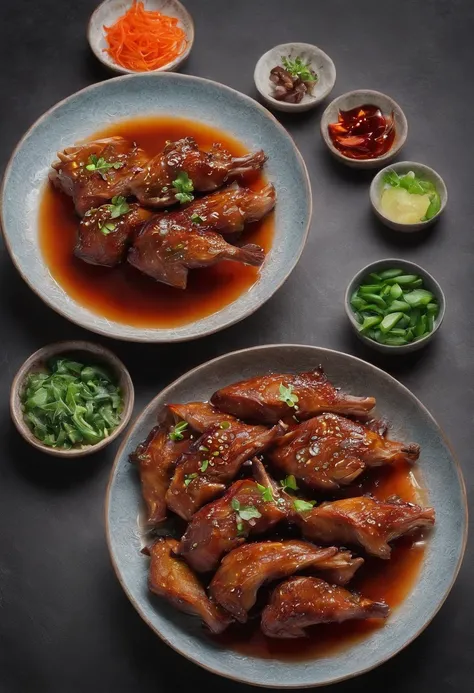 (Best quality:1.2, masterpice:1.2), vibrant, Realistic, Dramatic and dark 8K photos:1.37, ((Chinese cuisine)) Braised pork, nature backdrop