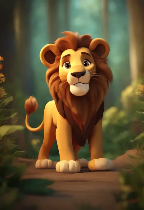 Good cartoon lion on a transparent background for a childrens cartoon