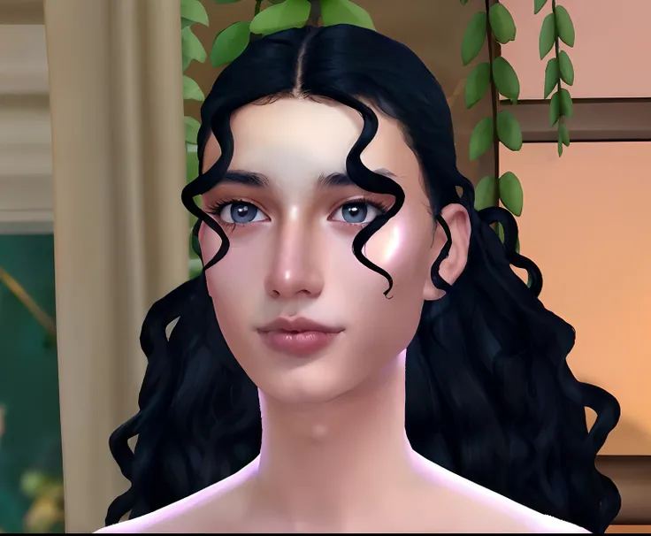 Male androgynous non binary tanned skin boy, sexy tanned brighty sunny starry skin, black curly hair, dreamy face dreamy eyes, cute expression, pisces vibess