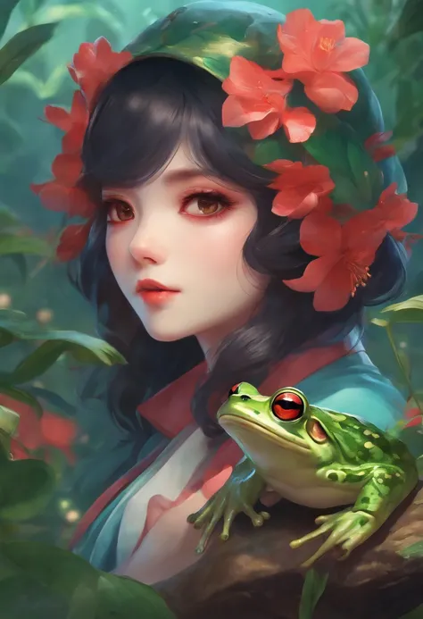 Anime girl disguised as a frog on Jingji