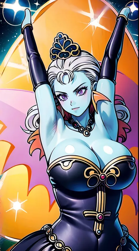 8K,High quality,Animated,married,Beautiful,Bright,Eye Highlights,Purple eyes,Sexy,ultra gigantic tits,oversized tits,Dark blue ,Erotic,beautiful line art. Blue skin, Blue and orange gradient fins, , Nothing on, Nothing on, Nothing on, , Arms up, You can se...