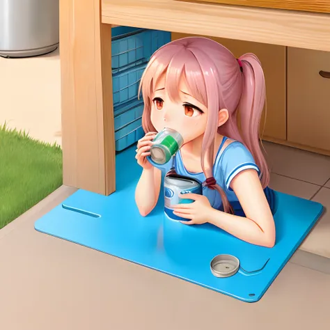 Anime girl huffing canned air