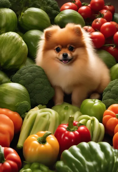 Make Pomeranian Lulu Dogs Eating Different Vegetables, eles estao felizes e radiantes