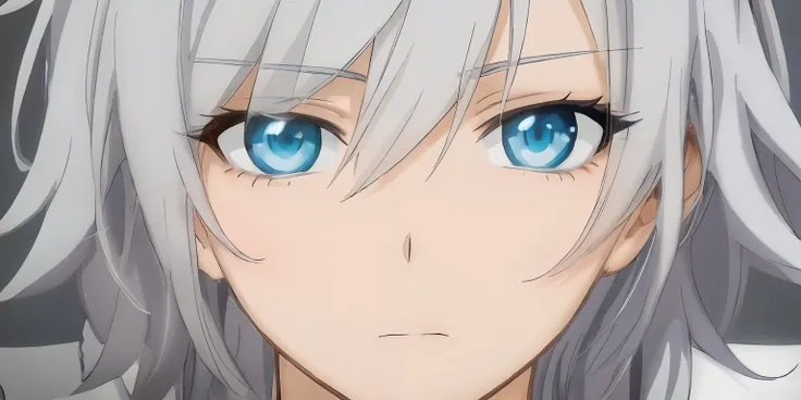 anime, Close-up of a person with blue eyes, Sad cerulean eyes, Perfect Anime Faces, Soft face details anime, Anime Face Details, Anime page, Gray Hair, Beautiful anime face images, Beautiful anime pages, Beautiful anime pages, Highly detailed face anime