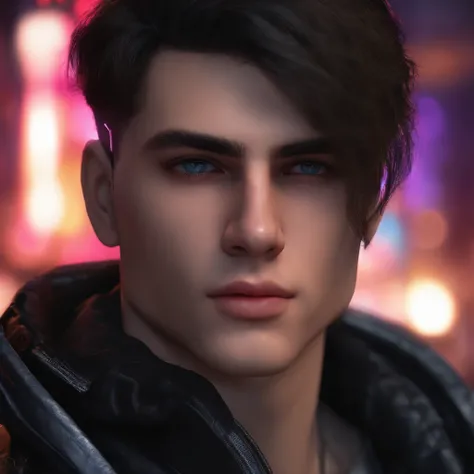 Change background cyberpunk handsome boy realistic face, 8k, ultra realistic