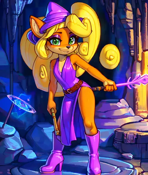 [Coco bandicoot], [Uploaded to e621.net; (Pixelsketcher), (wamudraws)], ((masterpiece)), ((high quality)), ((HD)), ((D&D)), ((mystical)), ((solo portrait)), ((full body)), ((front view)), ((furry; anthro)), ((detailed fur)), ((detailed shading)), ((beautif...