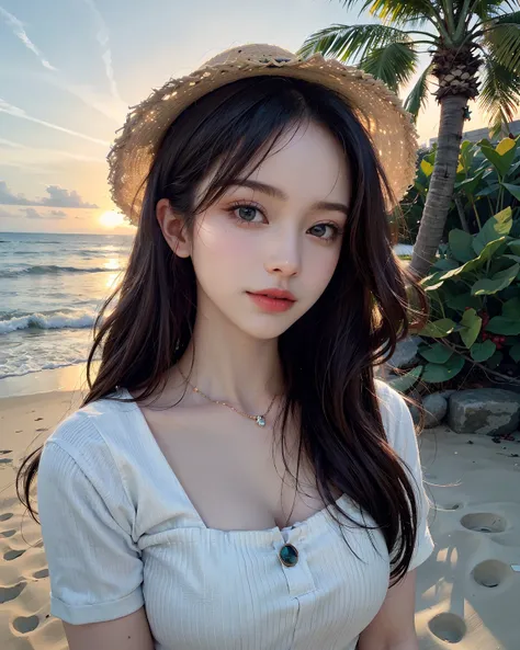 (best quality,4k,8k,highres,masterpiece:1.2),ultra-detailed,(realistic,photorealistic,photo-realistic:1.37),beautiful girl,soft golden sunlight,swirling ocean waves,sandy beach,gently blowing wind,dreamy atmosphere,vibrant colors,subtle pastel tones,bokeh,...