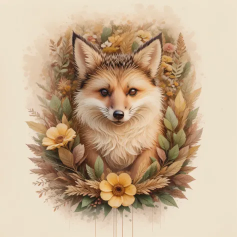 Theres a hedgehog sleeping on a pile of leaves and mushrooms, erizo caprichoso,Ethereal Hedgehog, por Jeka Kemp, Beautiful autumn spirit, autumn, Illustration of fox ears, por Andrée Ruellan, Zorros, Lindo erizo, por Caroline Chariot-Dayez, Animal erizo, T...