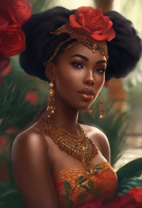 Mulher negra bonita anime