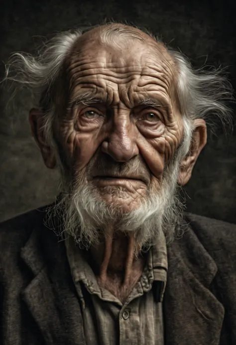 portrait of an old man，photographic works，winning artwork