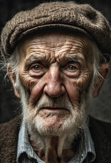 portrait of an old man，photographic works，winning artwork，magazinecover