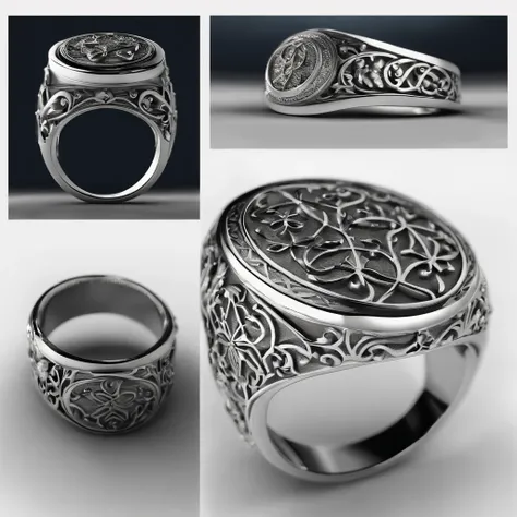 （（Ring design concept art）），silver ring，（Ring concept blueprint），（（Wavy rings）），Engraved with a five-pointed star，（exquisite craft），Hemming，Natural sunlight，Shining Effect