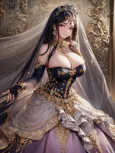 ((anime artstyle)),(Masterpiece),(Best Quality), (Super Detail),(Highly Detailed CG Unity 8k wallpaper),((Very Delicate and Beautiful)),1 lady,((full body portrait)),((standing in garden)),((solo)),(((1 princess in gorgeous embroidery and jeweled extremely...