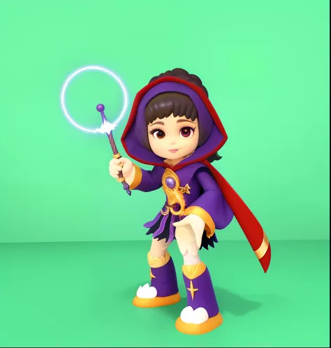 um close up de um personagem de desenho animado segurando uma varinha, uma jovem bruxa, epic mage girl character, jovem bruxo, little girl with magical powers, maya ali as a lightning mage, holding a magic staff, bruxa feminina, an arcane wizard casting a ...