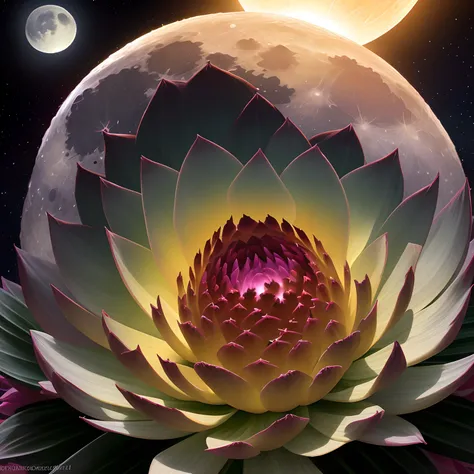 The moon exploding into an aeonium flower