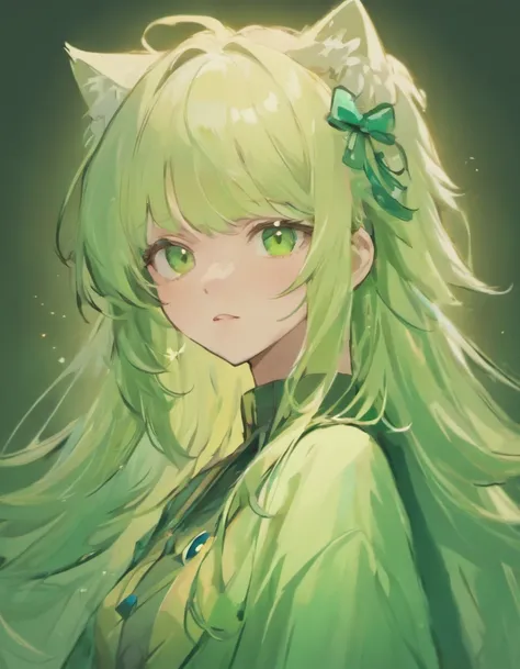 Super realistic,white  hair,Green eyes,extra detailed face,8k ultra,full bodyesbian,Bust,Canine ears,deepshadow,