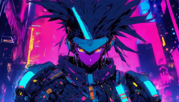 Cyber punk character in anime world