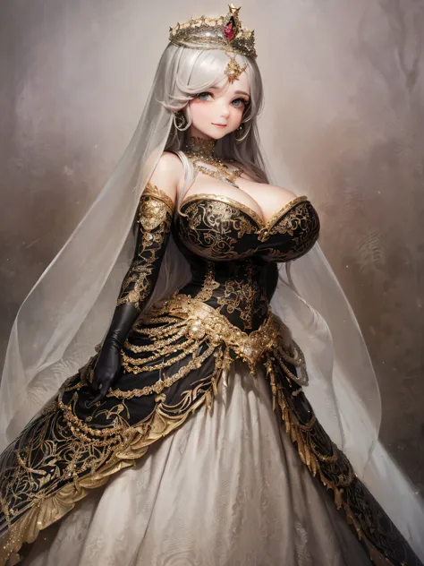 ((anime artstyle)),(Masterpiece),(Best Quality), (Super Detail),(Highly Detailed CG Unity 8k wallpaper),((Very Delicate and Beautiful)),1 lady,((full body portrait)),((standing in garden)),((solo)),(((1 princess in gorgeous embroidery and jeweled extremely...