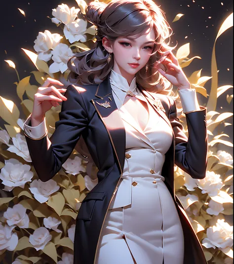 anime - style image of a woman in a white suit and blue tie, by Yang J, delicate androgynous princecess, beautiful androgynous princecess, artwork in the style of guweiz, guweiz on pixiv artstation, trending on artstation pixiv, guweiz on artstation pixiv,...