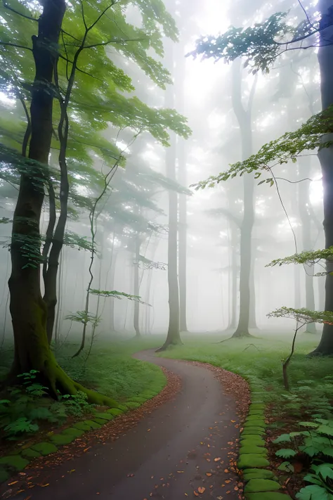 (best quality,4k,8k,highres,masterpiece:1.2),ultra-detailed,(realistic,photorealistic,photo-realistic:1.37),dark,nostalgic,misty forest,ethereal atmosphere,ancient trees,thick fog,subtle sunlight,serene silence,twisting pathways,hidden creatures,soft moss-...