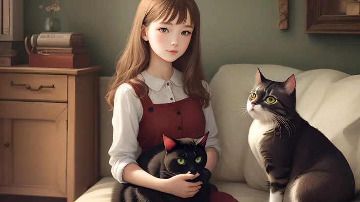 Girl with Cat