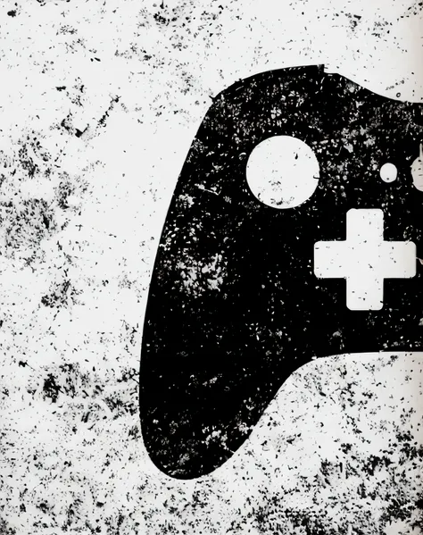 um close up de um controle de Videogame em preto e branco, gamer aesthetic, capa de Videogame, textura de Videogame, controle de Videogame, Cartaz de Videogame, arte da capa do Videogame, arte digital de Videogame, Capa de um novo Videogame, arte da capa d...