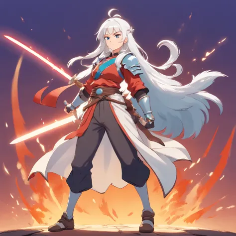 woman fighter with a white hair, detailed full body concept, front and back and side of the same character( ( character concept art ) ), simple background.