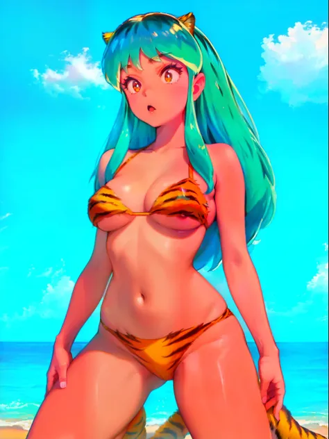 lum, bikini, tiger, sexy, (doggy style: 1.2), masterpiece, (penetration: 1.2),nsfw