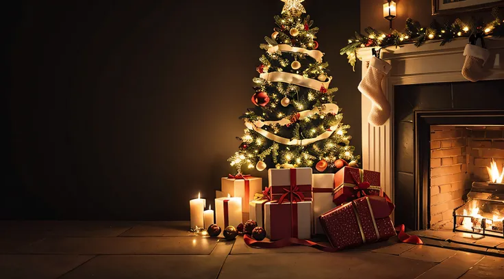 Christmas decoration on dark background