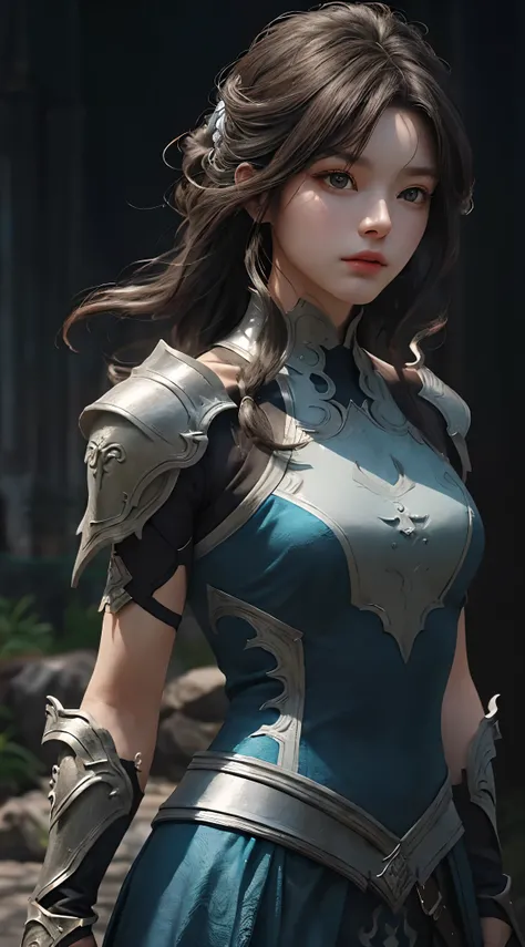 a close up of a woman in a silver and blue dress, chengwei pan on artstation, by Yang J, detailed fantasy art, stunning character art, fanart best artstation, epic exquisite character art, beautiful armor, extremely detailed artgerm, detailed digital anime...