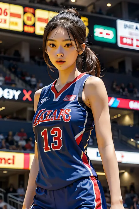 Woman in Basketball Suit