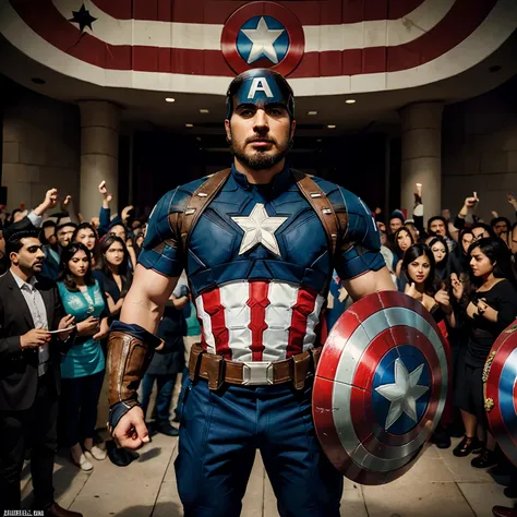 Aliganteeng






(((Burly Captain America surrounded by fans))) Artistic Image prompt structure: "Create a grand and heroic digital illustration of the burly iran man ca, standing proudly amidst an enthusiastic crowd of fans and supporters. The art style ...