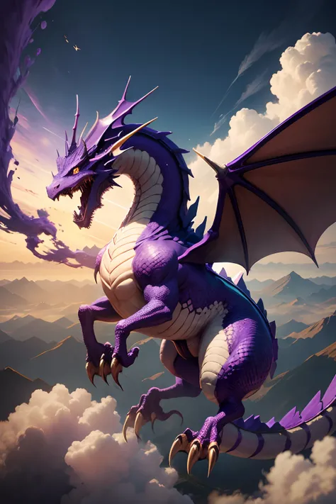 Purple wind Dragon in tornado