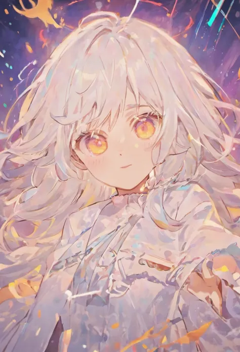 Make a gacha life character with white hair and white eyelashes and white clothes