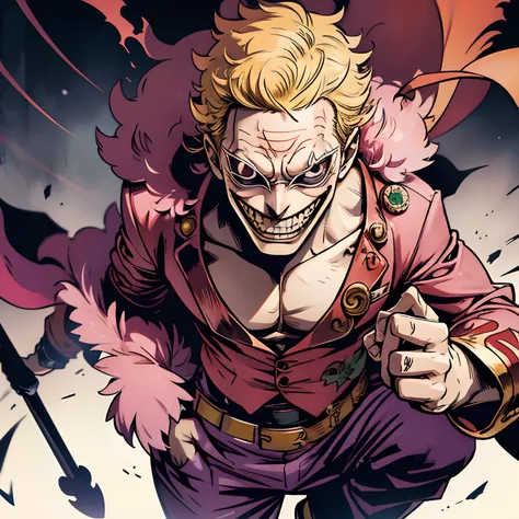 the joker、doflamingo、one piece、realisitic