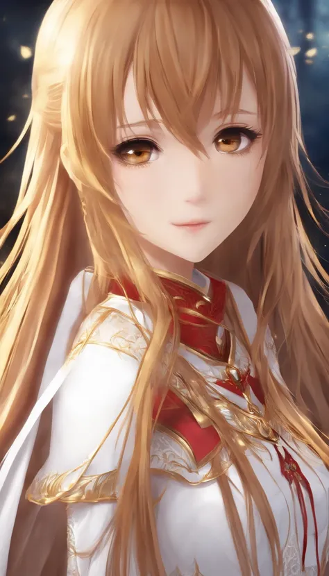 asuna, Masterpiece, Best Quality, Detailed, (1girl), 独奏, Detailed golden eyes, Long hair, Standing, Close to the viewer, (in detail