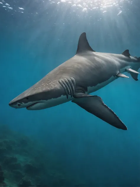 Elephant Shark, pintura estilo 3D aquarela, Shark Elephant Bottom of the Sea, Open-mouthed elephant shark, Confident and serious, imagem completa, High resolution high contrast (fotorrealista:1.5), Focus on the face of the elephant shark(Foto RAW, 8k UHD)