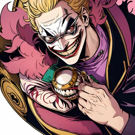 The Joker、Doflamingo、One piece、realisitic、full bodyesbian