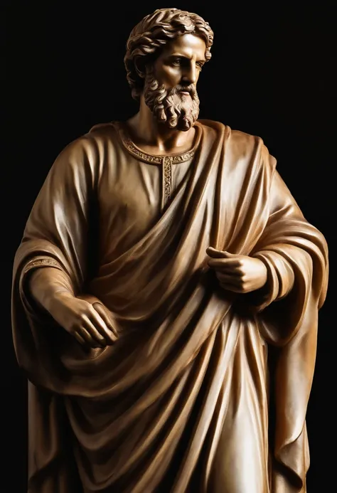 make Paul an apostle of Jesus, olhando para o lado, estatua, luz refletindo, semblante serio