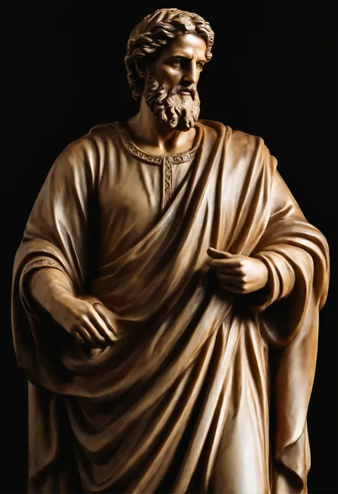 make Paul an apostle of Jesus, olhando para o lado, estatua, luz refletindo, semblante serio