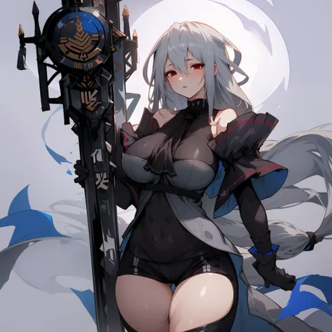 skadi, , big tits, thick, perfect body, red eyes, thick, sexy, hot, background,