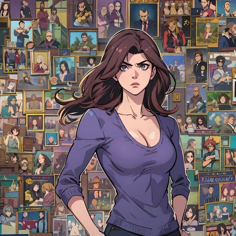 Imagine a Alexandra Daddario em uma personagem de anime