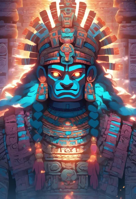 ((( Elderly Mayan God))) best quality, ultra-high resolution, 4K detailed CG, masterpiece, Itzamná, god of the heavens, Mayan mythology, elderly, old, ancient, sunlight, Mayan temples, Mayan clothing, Mexico, aesthetics, beautiful image, centered on the sc...