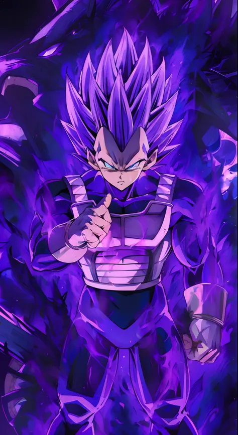 A closeup of a purple and black dragon with a purple background, badass anime 8 k, 4 k manga wallpaper, vibrant fan art, 4k anime wallpapers, papel de parede anime 4k, 4k anime wallpapers, prince vegeta, Estilo anime 4K, super saiyajin azul, Papel de pared...