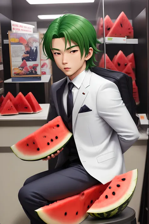 Watermelon Man in Anime Executive Suit