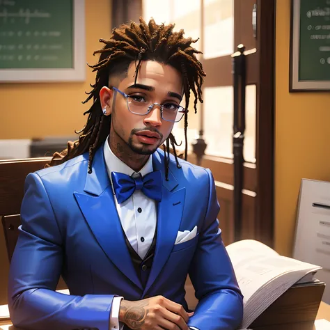 Bryant myers, wearing a fancy royal blue school uniform,  Portair HD