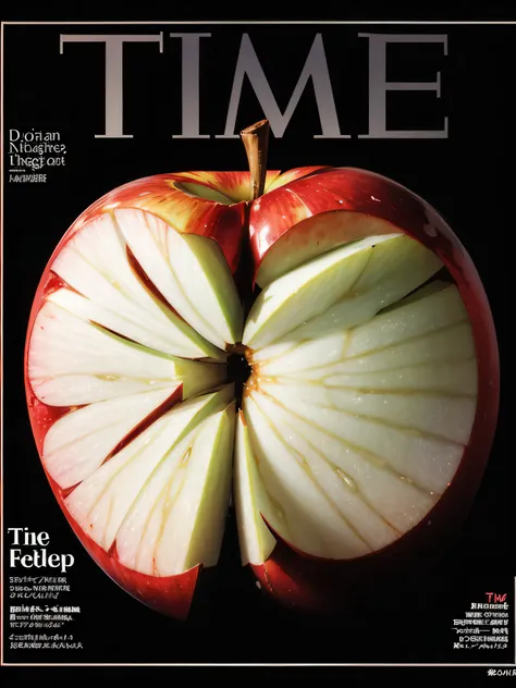 time magazine, artwork of a sliced apple