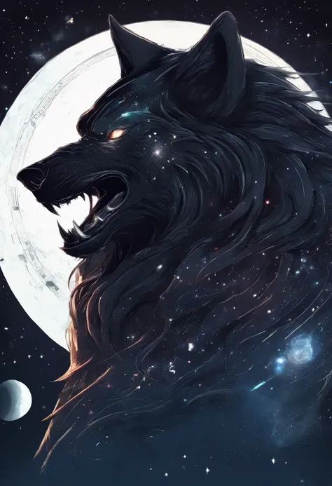 werewolf gigantic black humanoid wolf.